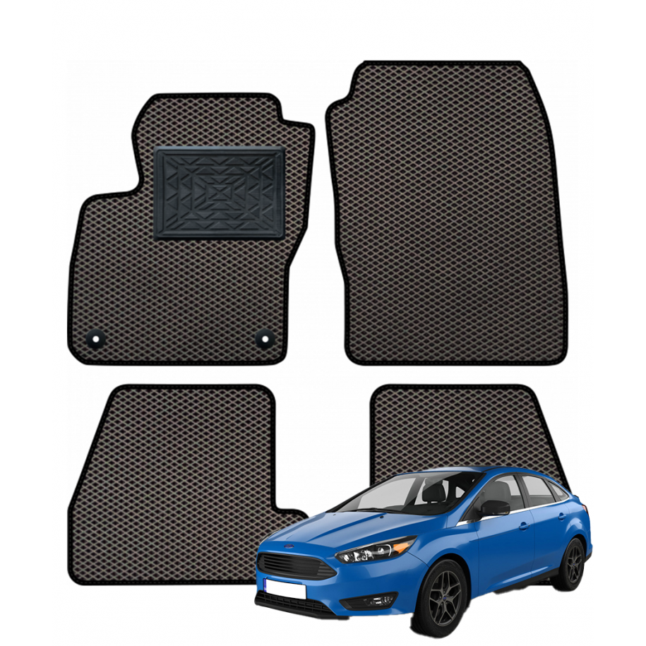 Ford Focus III sedanas 2011-2014 polimeriniai EVA kilimėliai