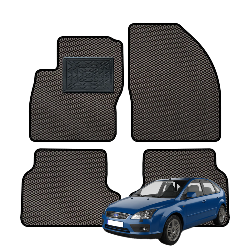 Ford Focus II hečbekas 5 durų 2004-2011 polimeriniai EVA kilimėliai