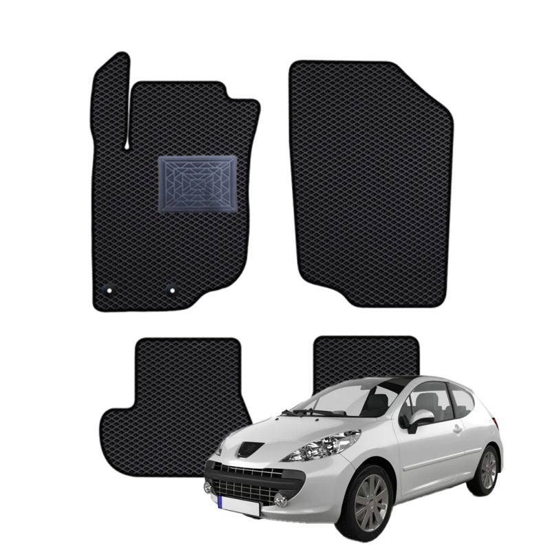 Peugeot 207 hečbekas 3 durų 2006-2015 polimeriniai EVA kilimėliai